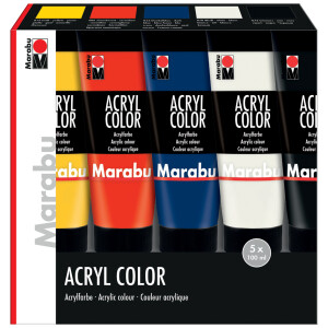 Marabu Acrylfarbe "AcrylColor", Starter Set 5 x 100 ml
