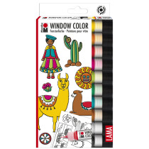 Marabu Window Color Set "LAMA", 10 x 25 ml
