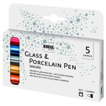 KREUL Glass & Porcelain Pen Metallic, 5er-Set