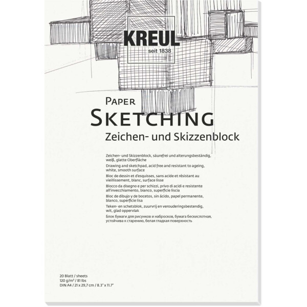 KREUL Künstlerblock Paper Sketching, DIN A4, 20 Blatt