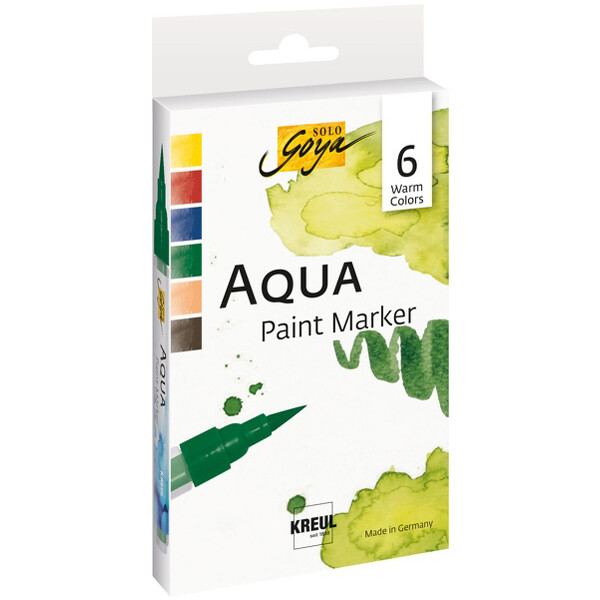 KREUL Aqua Paint Marker SOLO Goya, Warm Colors 6er-Set