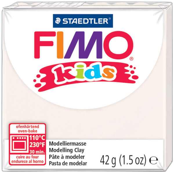 FIMO kids Modelliermasse, ofenhärtend, weiß, 42 g