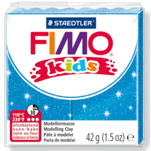 FIMO kids Modelliermasse, ofenhärtend, glitter-blau, 42 g