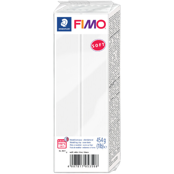 FIMO SOFT Modelliermasse, ofenhärtend, weiß, 454 g