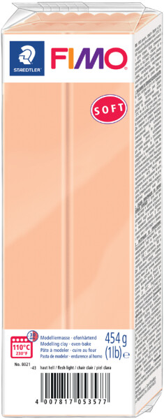 FIMO SOFT Modelliermasse, ofenhärtend, blassrosa, 454 g