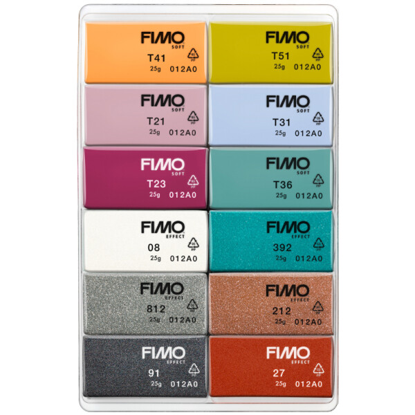 FIMO SOFT Modelliermasse-Set "Basic", 12er Set