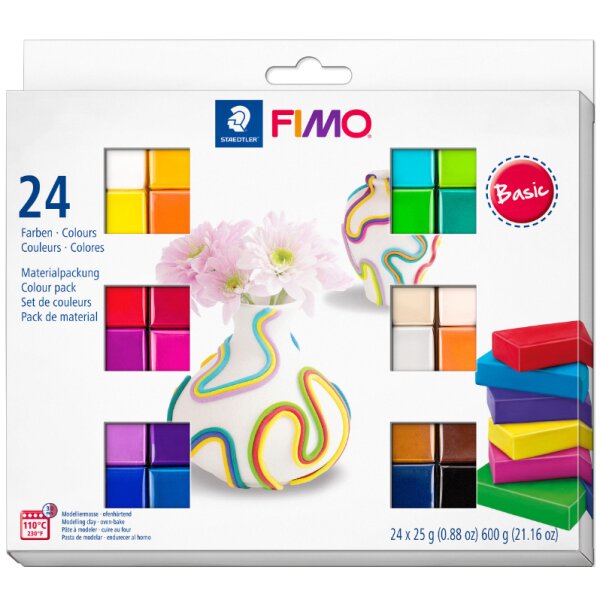 FIMO SOFT Modelliermasse-Set "Basic", 24er Set