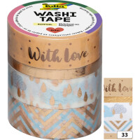 folia Deko-Klebeband Washi-Tape HOTFOIL ROSEGOLD, 4er Set