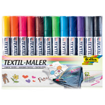 folia Textilmarker, 12er Set, farbig sortiert