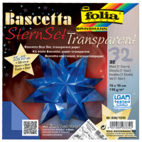folia Faltblätter Bascetta-Stern, blau-transparent