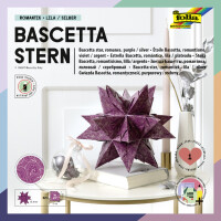 folia Faltblätter Bascetta-Stern, lila bedruckt