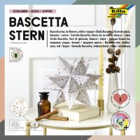 folia Faltblätter Bascetta-Stern, eisblau bedruckt