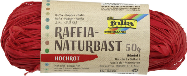 folia Raffia-Naturbast, 50 g, hochrot