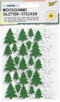 folia Moosgummi Glitter-Sticker "Winter", sortiert