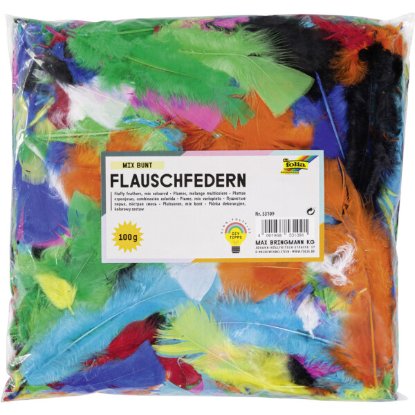 folia Flauschfedern, 100 g, weiß