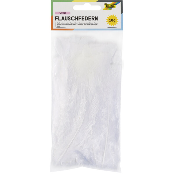 folia Flauschfedern, 100 g, weiß
