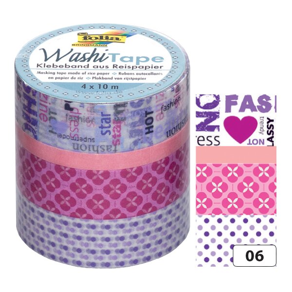 folia Deko-Klebeband Washi-Tape HYGGE, 4er Set