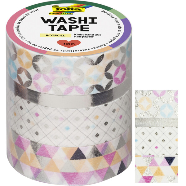 folia Deko-Klebeband Washi-Tape Hotfoil Gold II, 4er Set