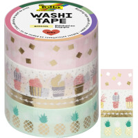 folia Deko-Klebeband Washi-Tape Hotfoil Gold II, 4er Set