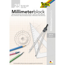 folia Millimeterpapier-Block, DIN A3, 80 g qm, 25 Blatt