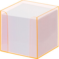 folia Zettelbox "Luxbox" mit Leuchtkanten, pink, bestückt