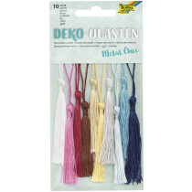 folia Deko-Quasten "METAL CHIC", 10 farbig...