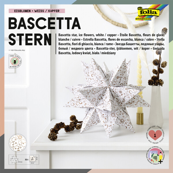 folia Faltbl&auml;tter Bascetta-Stern "Ornament 1", 200 x 200 mm