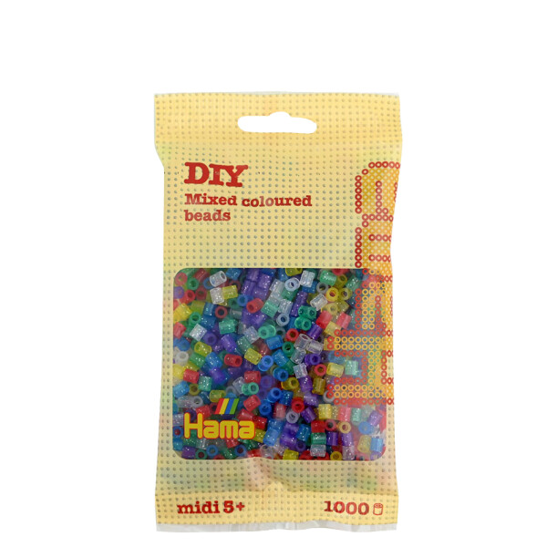 Hama Bügelperlen midi "Glittermix", 3.000er Beutel