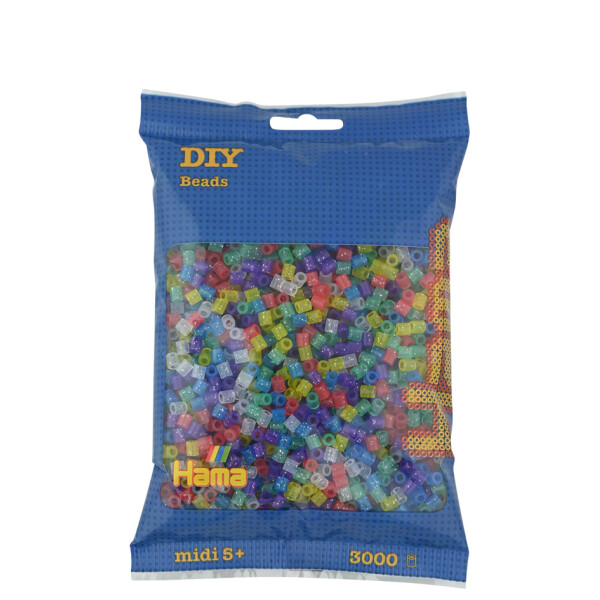 Hama B&uuml;gelperlen midi "Glittermix", im Beutel