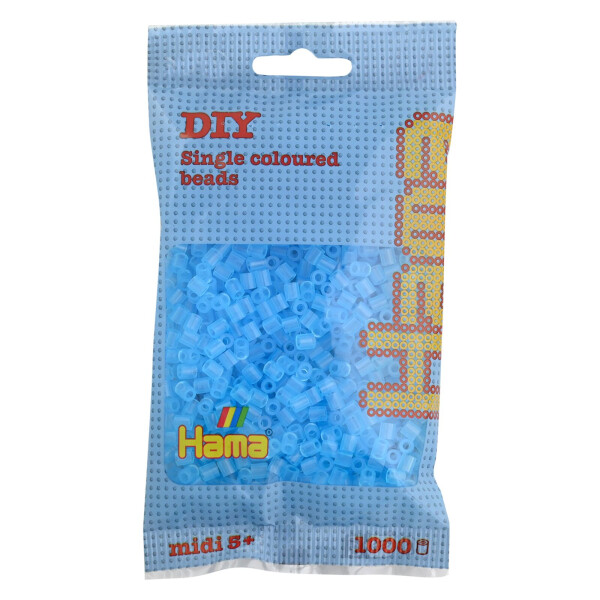 Hama Bügelperlen midi, transparent aqua, im Beutel