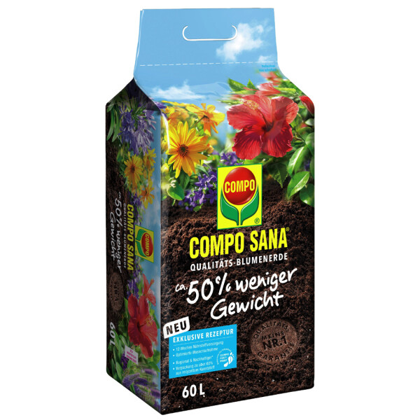 COMPO SANA Qualitäts-Blumenerde ca. 50% weniger Gewicht, 60l