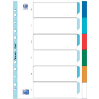 Oxford Kunststoff-Register, blanko, farbig, A4, 12-teilig