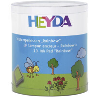 HEYDA Stempelkissen-Set "Rainbow", Klarsicht-Runddose