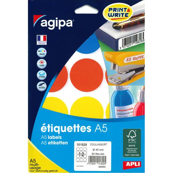 agipa Markierungspunkte, Durchmesser: 15 mm, rund, farbig