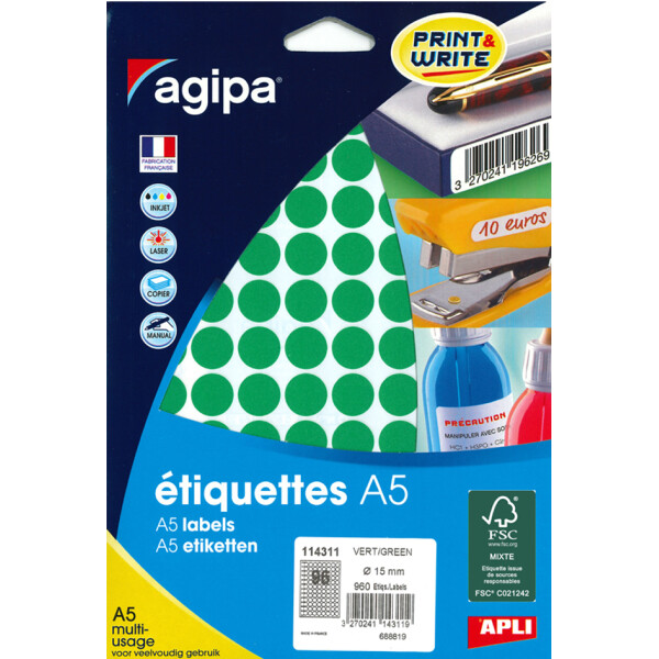 agipa Markierungspunkte, Durchmesser: 24 mm, rund, gelb
