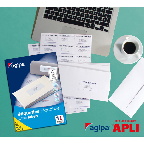 agipa Universal-Etiketten, 99,1 x 93,1 mm, wei&szlig;