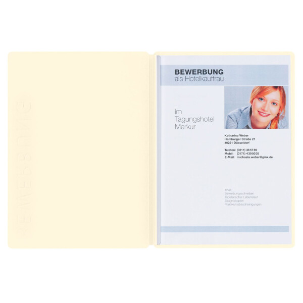PAGNA Bewerbungsmappe "Solo", DIN A4, aus Karton, beige
