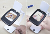 WEDO Tischlupe Pocket mit LED-Licht, weiß schwarz