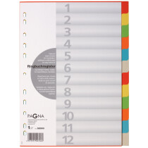 PAGNA Karton-Register, DIN A4, 6-teilig, 6-farbig