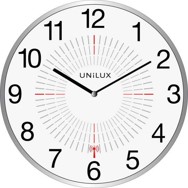 UNiLUX Wanduhr Funkuhr "OUTDOOR", Durchm.: 355 mm, silber