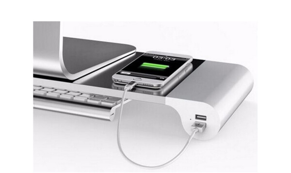 UNiLUX Monitorständer STUDY, 4 USB-Anschlüsse, silber weiß