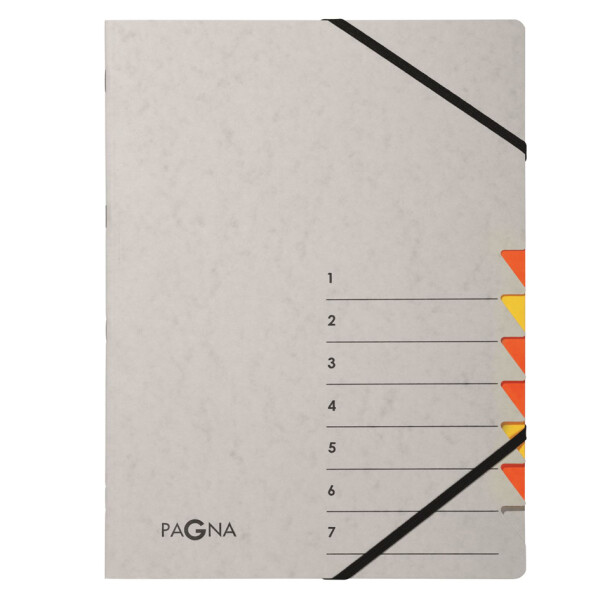PAGNA Ordnungsmappe "Easy Grey", A4, 7 Fächer, grau orange
