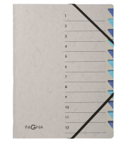 PAGNA Ordnungsmappe "Easy Grey", A4, 12 Fächer, grau blau