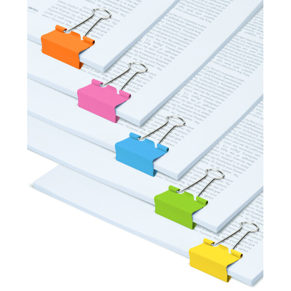 RAPESCO Foldback-Klammern, Breite: 19 mm, farbig sortiert