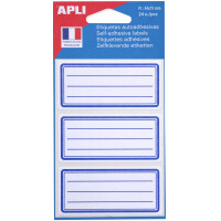 APLI Buchetiketten, weiß blau, 34 x 75 mm, liniert