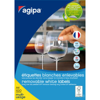 agipa Universal-Etiketten, 48,5 x 25,4 mm, weiß,...