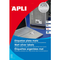 APLI Typenschild-Etiketten, rund, Durchmesser 40 mm, silber