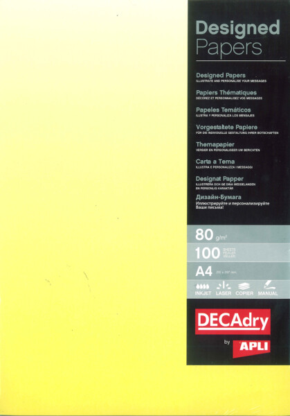 agipa Design-Papier, DIN A4, 80 g qm, Farbverlauf gelb