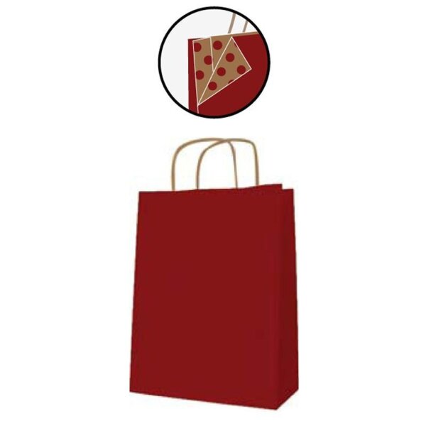 APLI Papiertragetasche - aus Kraftpapier, klein, rot