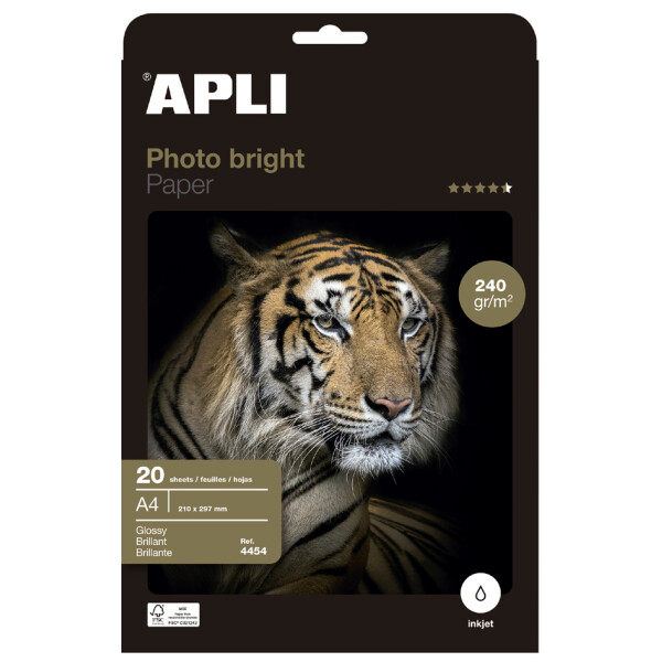APLI Foto-Papier bright PRO, DIN A4, 280 g qm, hochgl&auml;nzend
